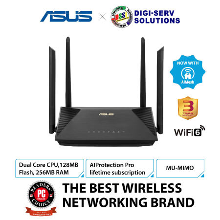 ASUS AX1800 WiFi 6 Router with AiProtection and AiMesh
