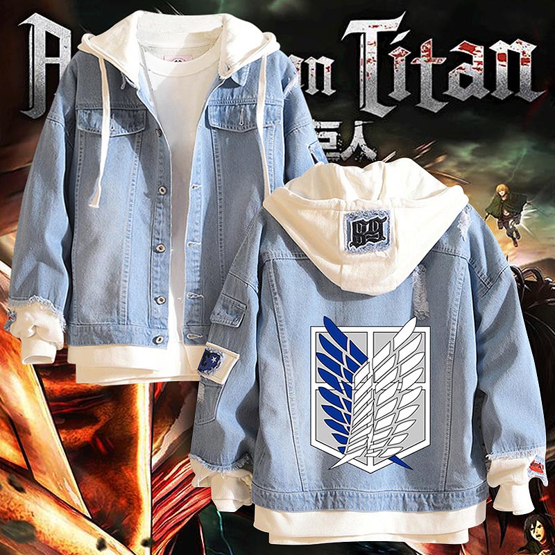 Shop Attack On Titan Hoodie Denim Jacket with great discounts and prices  online - Aug 2023 | Lazada Philippines