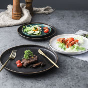 Locaupin Black Frosted Dinner Plate - Minimalist Porcelain Tableware