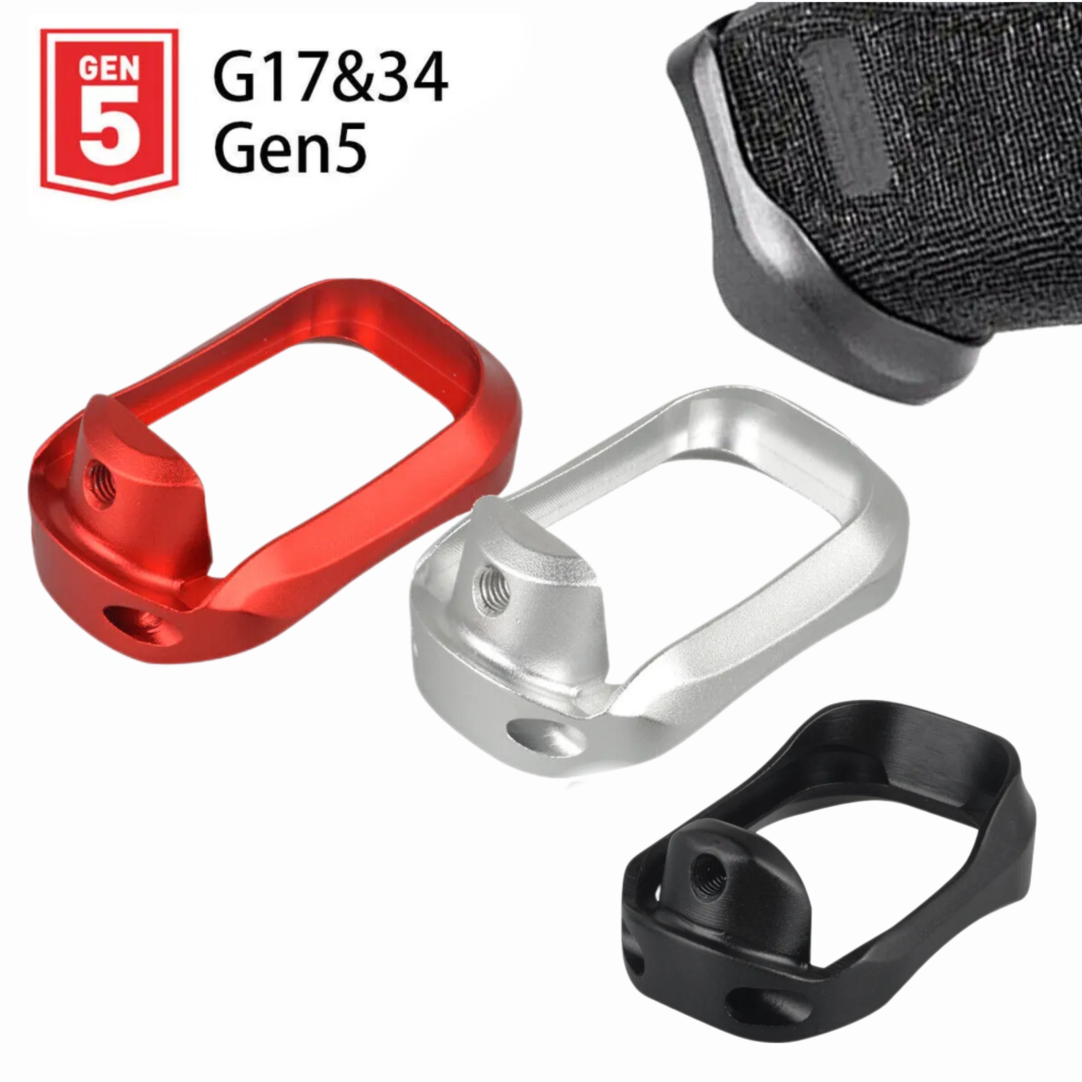 Aluminum Flared Magazine Well For Gen5 Glock G19, G17, G34 - Anodized Finish