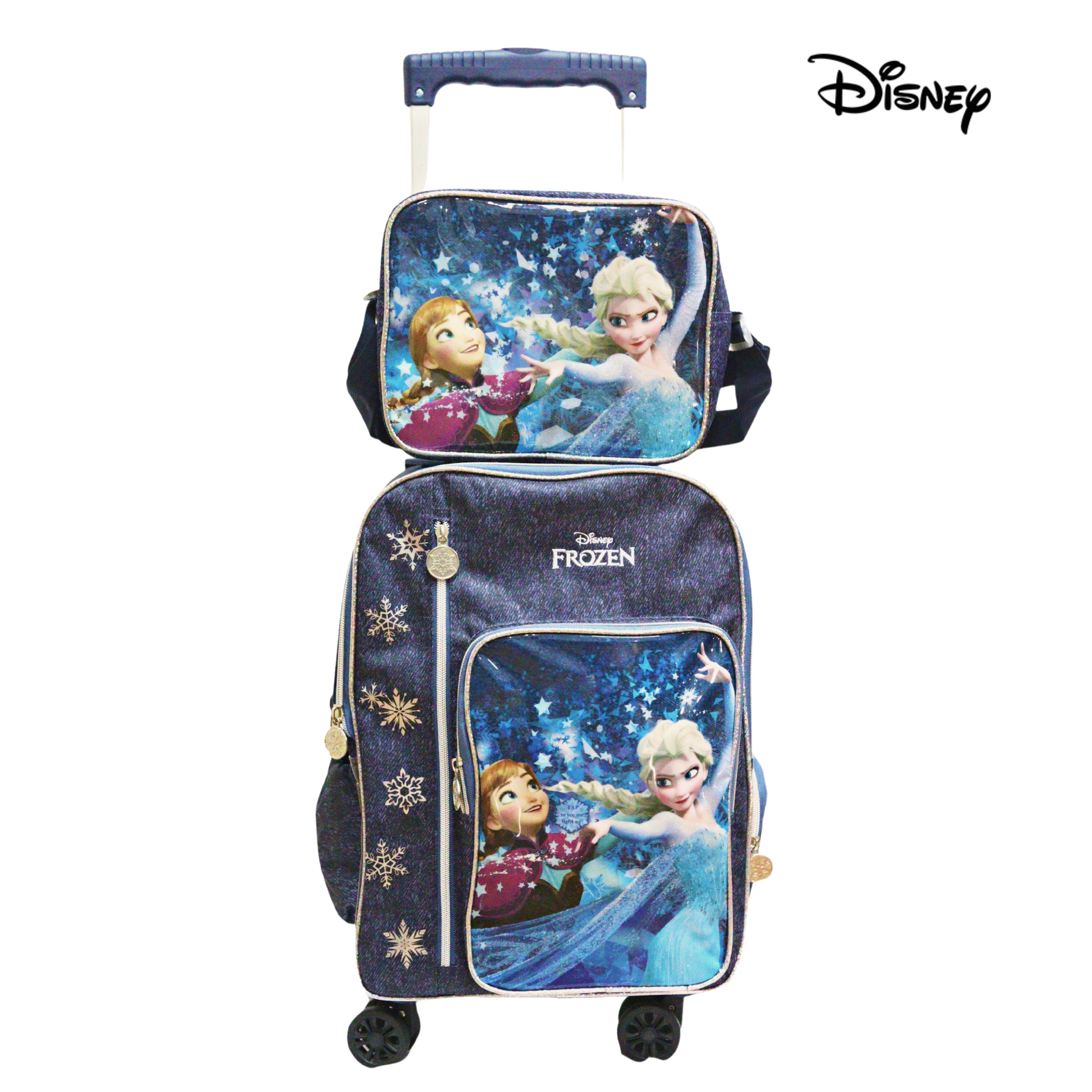 Buy NOVEXDisney 18 Inch Original Frozen Kids Backpack Trolley Bag with 2  Wheel (Turquoise, 18