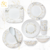 Skyline Design 4-Piece Melamine Dinnerware Set: Plates, Bowls, Cups