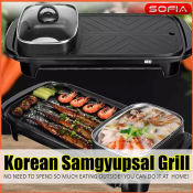 2 in 1 Korean Samgyupsal electric Grill with oil drainage