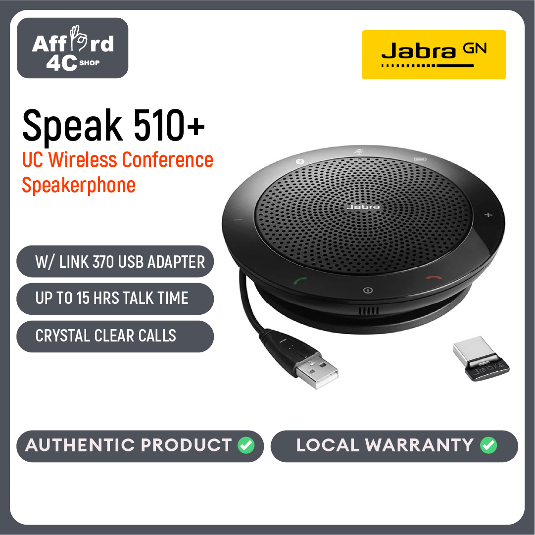 Jabra Speak 510 Wireless Bluetooth Speaker for Softphone and