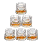 6 Pieces a Set 150ml Rotation Crystal Luxury Rocking Whiskey Glasses Roly-Poly Wine Cups Liquor Tumbler Cognac Snifter Drinking Glasses Edo Glasses Mugs Coffee Cups