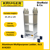 Kruger Aluminum Multi-Purpose Ladder, A14203