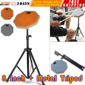 8" Rubber Wooden Dumb Drum Set with Stand and Drumstick