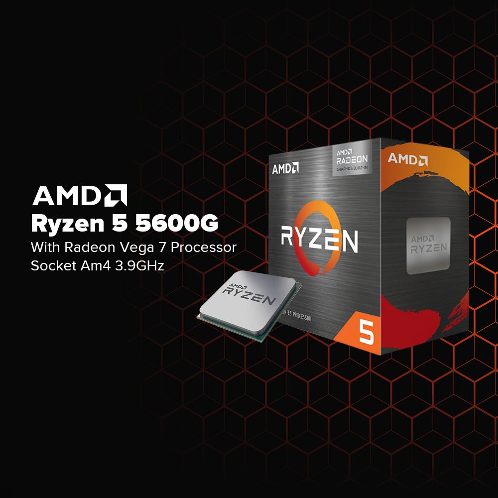 EasyPC, AMD Ryzen 5 5600G Socket Am4 3.9GHz with Radeon Vega 7 Processor  with AMD OEM FAN MPK Desktop Processor