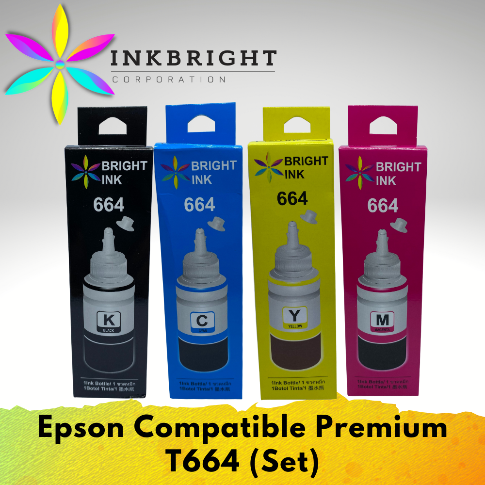 Compatible Epson 664 CMYK Multipack High Capacity Ink Bottles (T6641 /  T6642 / T6643 / T6644)