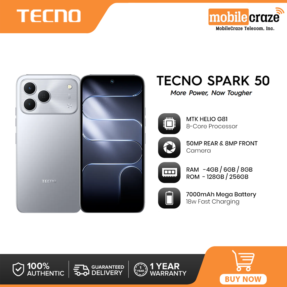 TECNO Spark 50 4G Smartphone (4/128GB) / Helio G81 Processor / 6.78" 120Hz Smooth Display / 7000mAh Mega Battery / 18W Fast Charging / 50MP AI Camera - Image 2