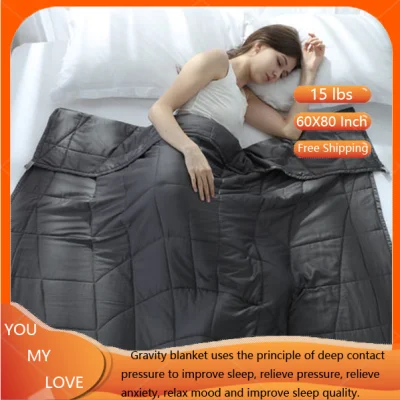 Gravity blanket to help sleep, reduce pressure, improve insomnia, fast sleep 60 * 80 Inch of queen 15 lbs 36*48 5 lbs (1)