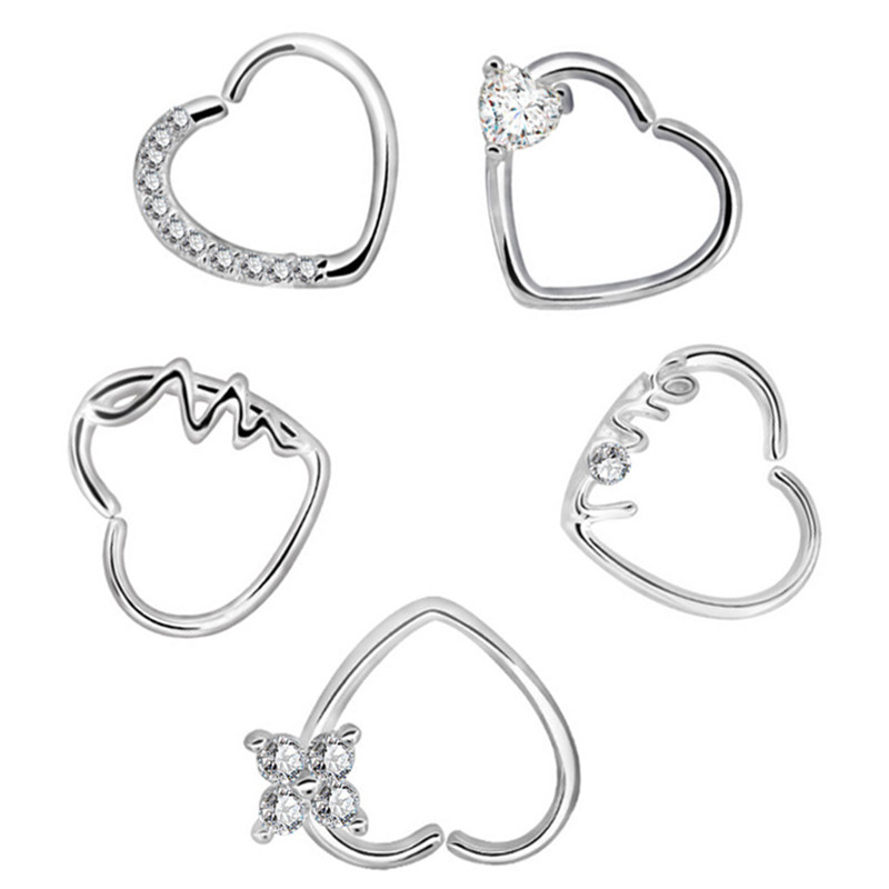 heart hoop cartilage earring