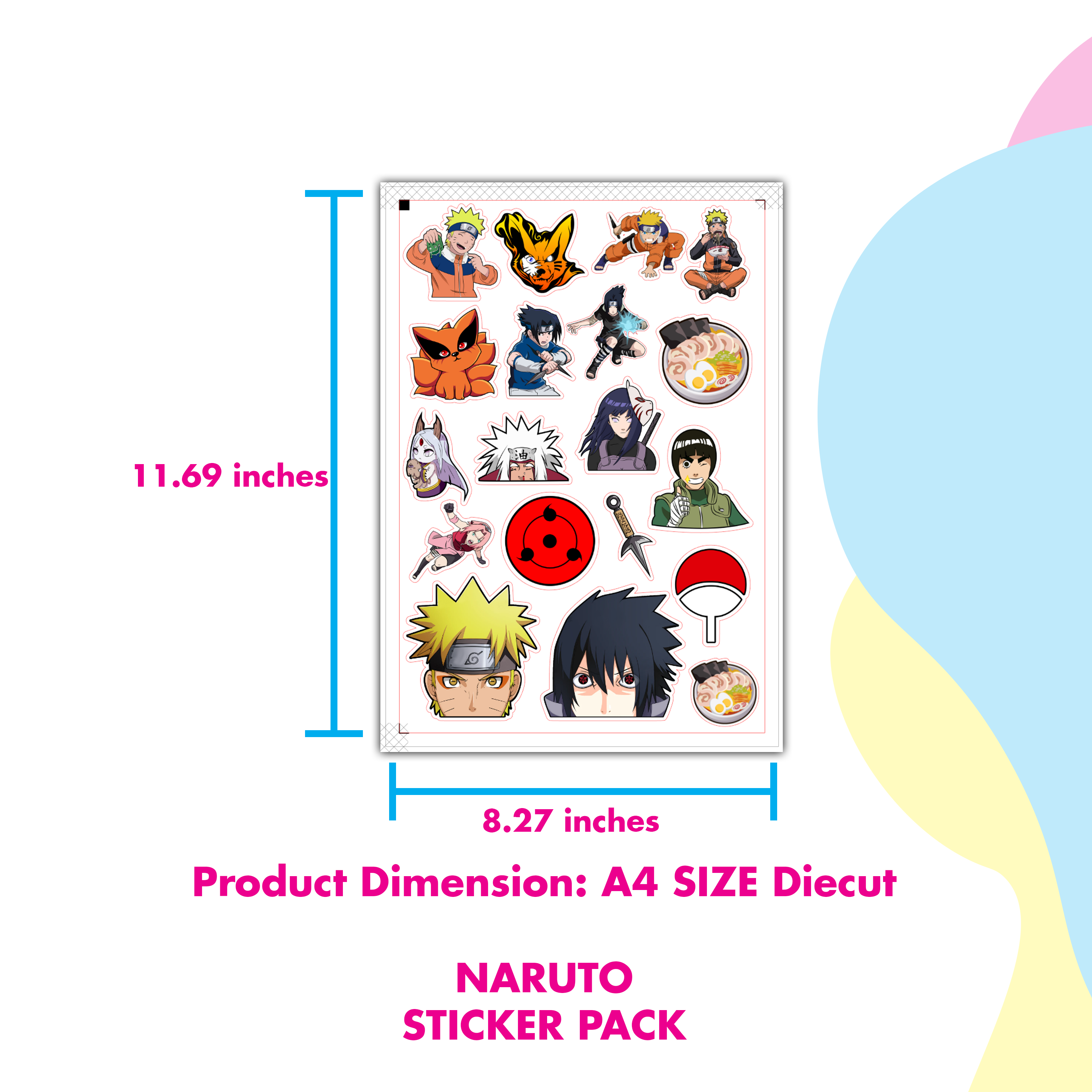Anime Naruto Sticker Pack Vinyl Laminated