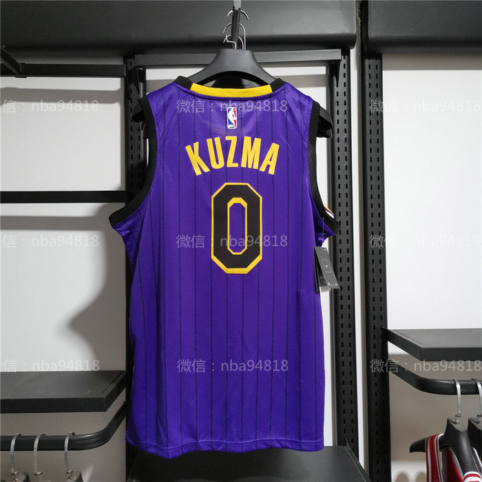 purple striped lakers jersey