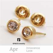 GF&Co. Birthstone Gold Stud Earrings, Hypoallergenic, EZ3011