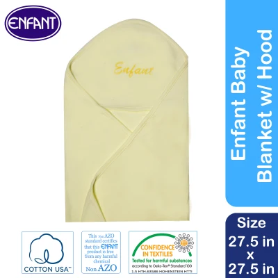 Enfant 100% Cotton Baby Newborn Receiving Blanket with Hood (White pink blue green yellow ) (5)