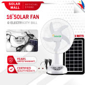 Rechargeable Solar Electric Fan - Portable with Light 