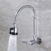 Flexible Goose Neck Kitchen Faucet - Stainless Steel (Brand: N/A)