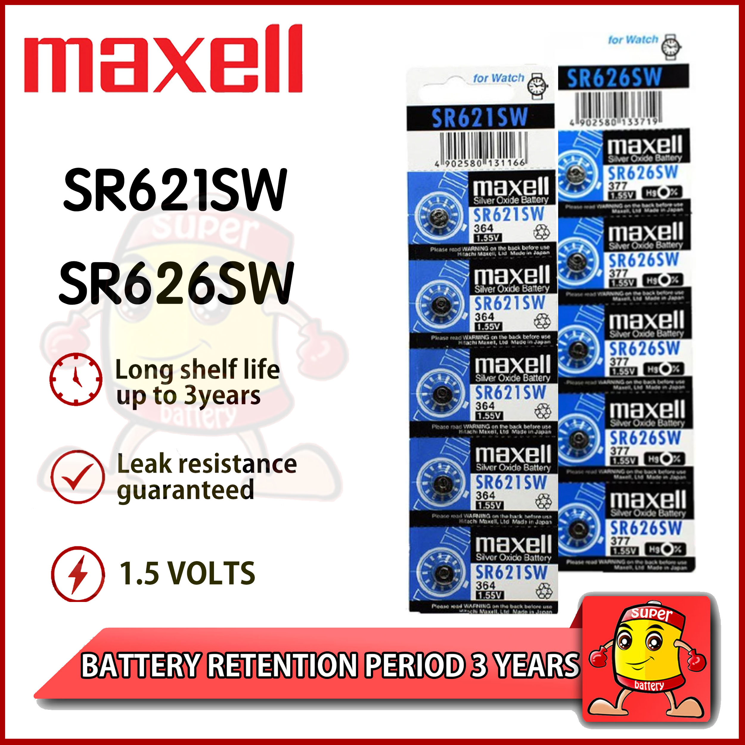 Maxell SR521SW, SR621SW, SR6...