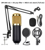 BM-800 Condenser Microphone Kit with V8 Sound Card and Sony Headphone