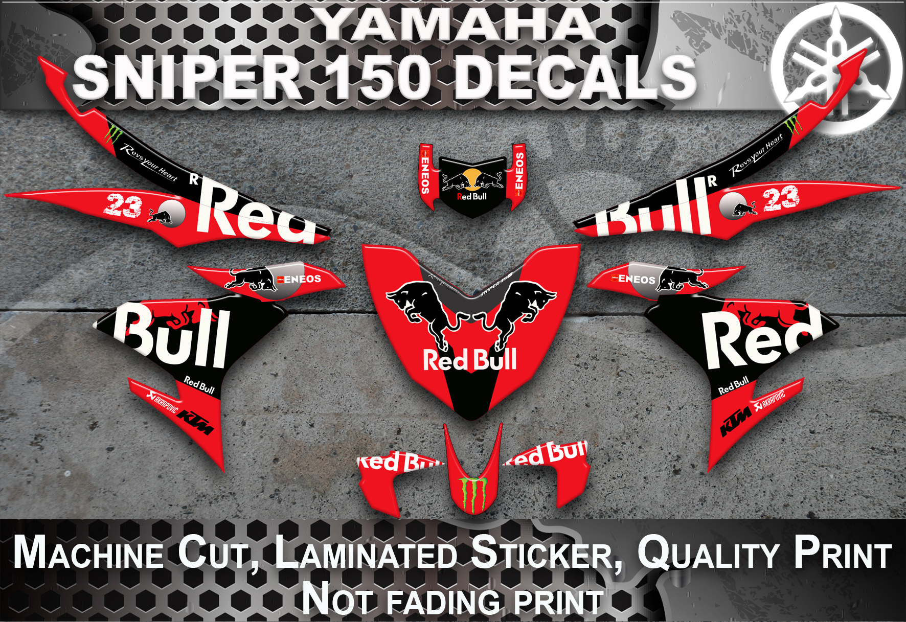 RED BULL LOGO DECAL STICKERS A4 SIZE