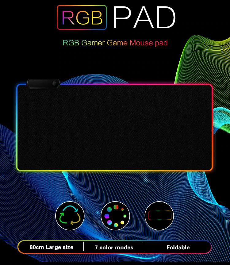 Newly RGB Colorful LED Lighting Gaming Mouse Pad Mat for PC Laptop
