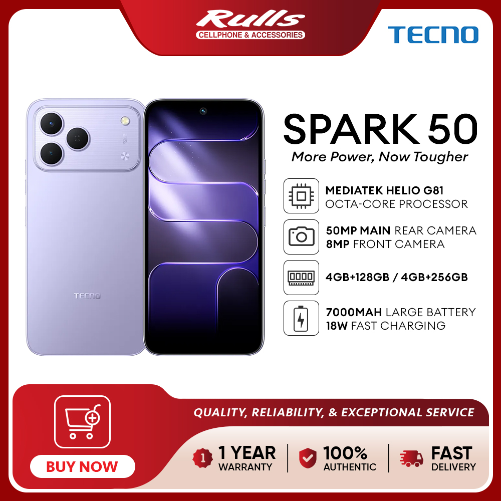 [NEW] TECNO SPARK 50 (4+128GB) Smartphone / Helio G81 Processor / 50MP Main Camera / 120Hz 6.78" Smooth Display / 7000mAh Battery / 18W Fast Charging - Image 2
