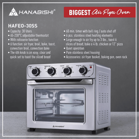 Hanabishi Air Fryer Oven 30L HAFEO-30SS