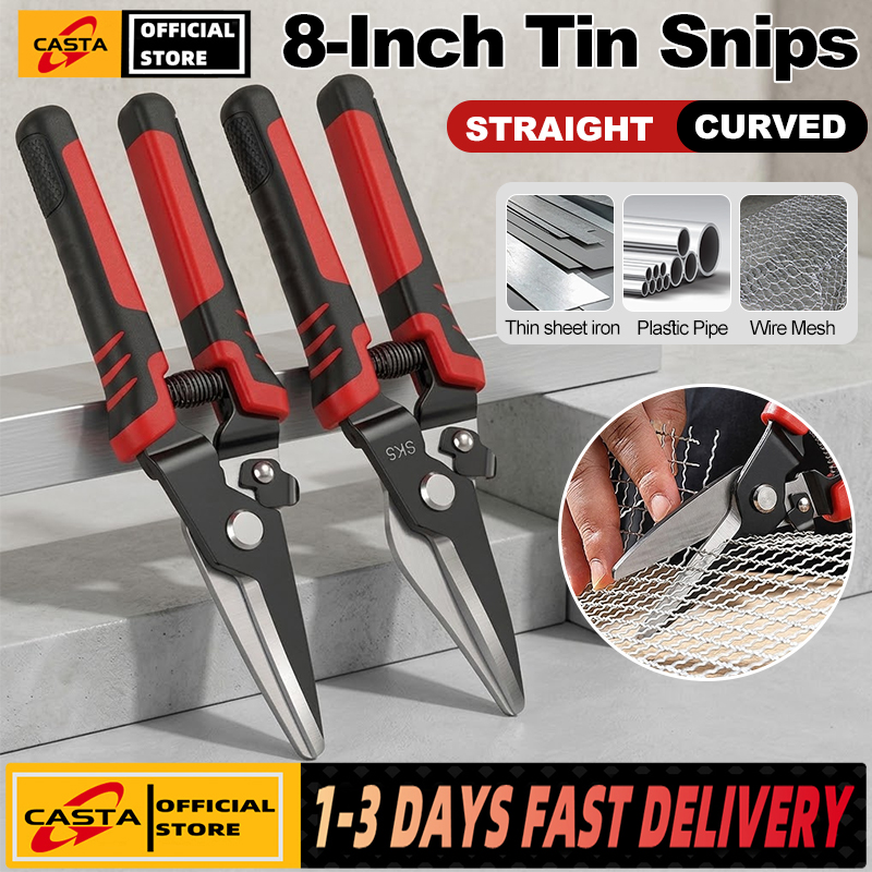 8" Metal Sheet Cutting Snips – Straight and Curved Aviation-Style Tin Cutters - Philippines