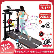 Newlife Foldable Home Treadmill: Silent, Shock-absorbing, Adjustable Slope