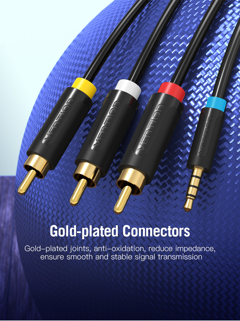 3RCA to 3 RCA Cable Audio Video Male to Male AV Cable Gold Plated for STB  DVD TV VCD Blueplayer Amplifier Cable RCA Jack