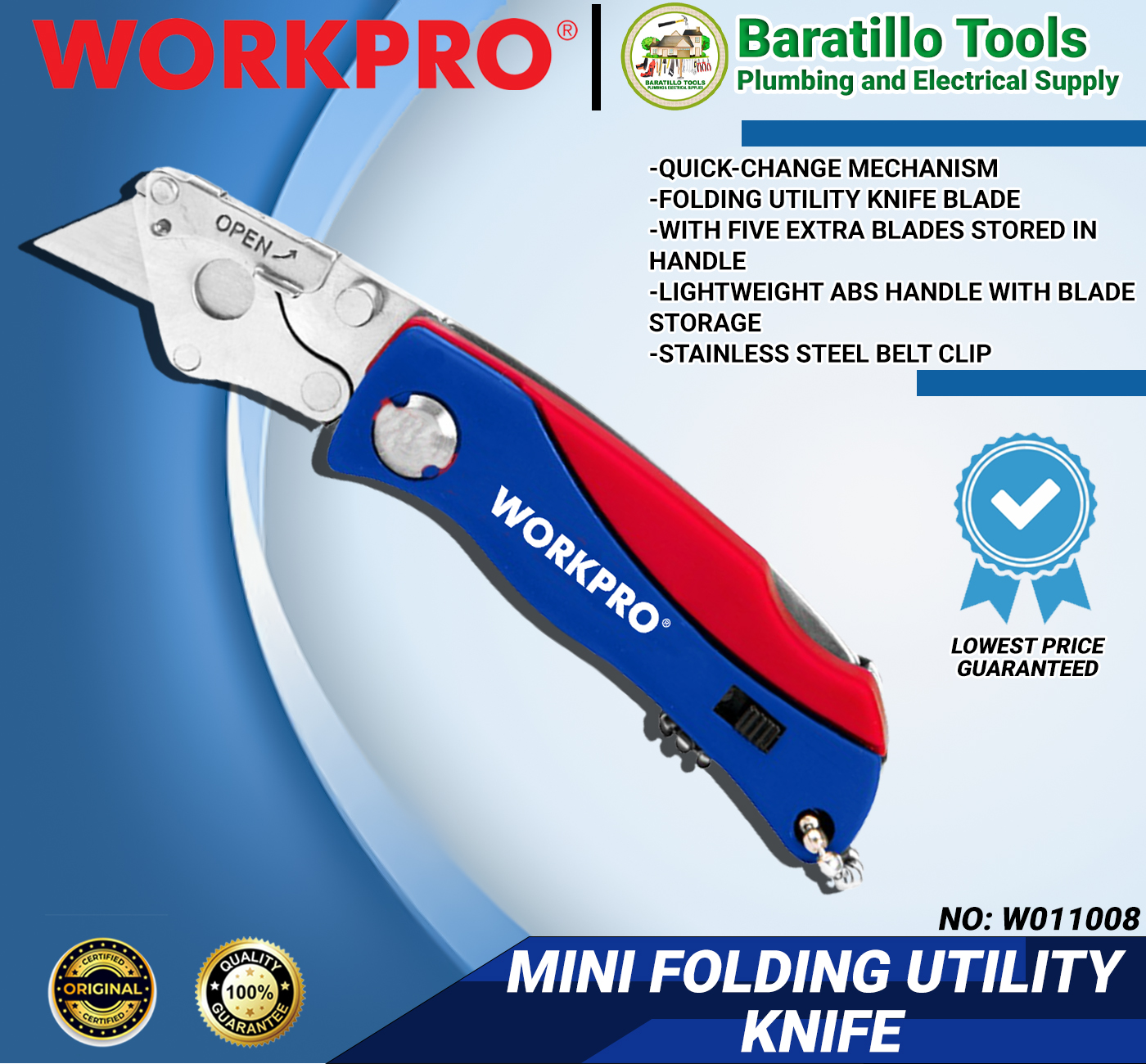 WORKPRO Mini Folding Utility Knife W011008