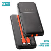 V2S PS10 10000mAh Power Bank with Built-In Cable