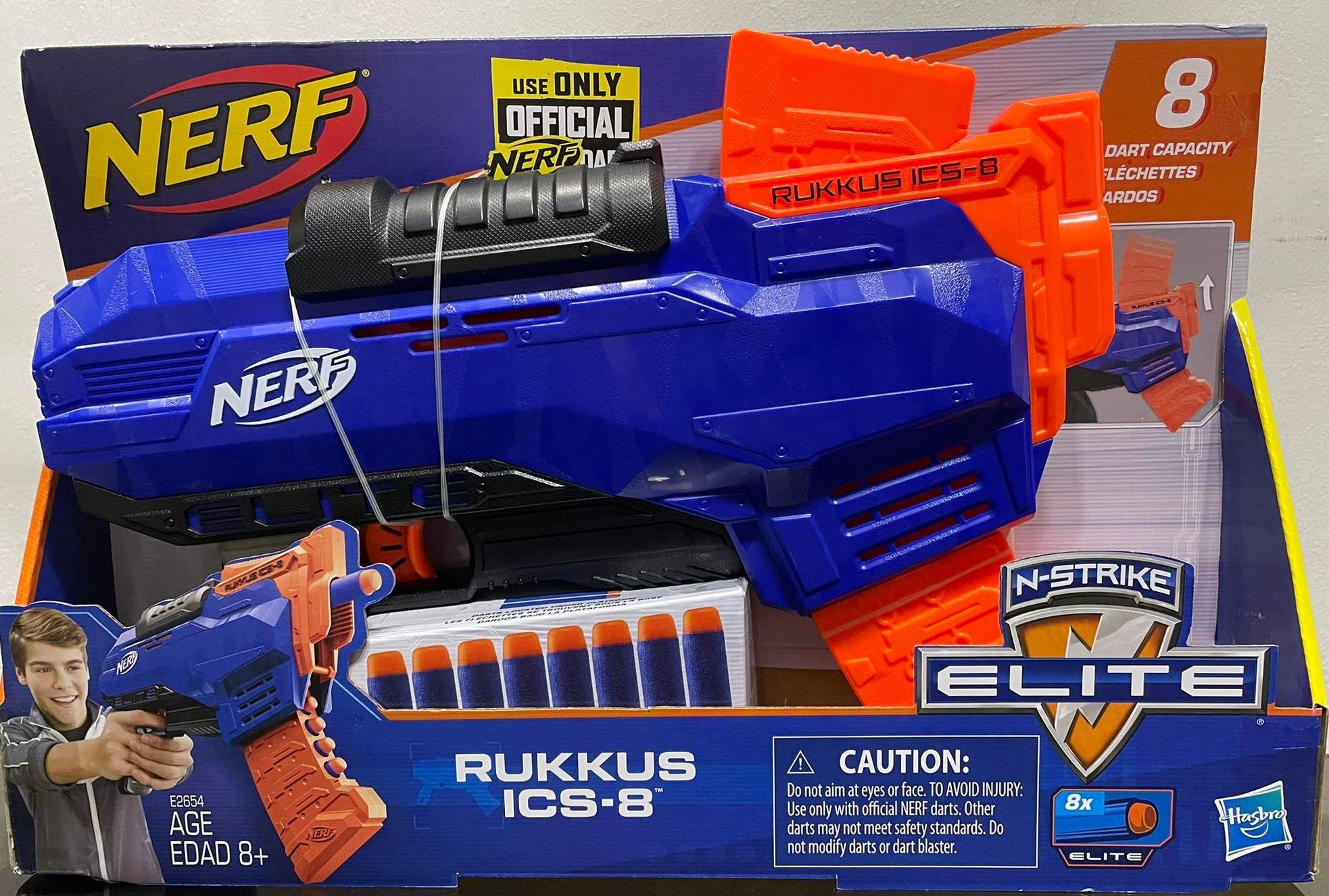 NERF Rukkus Ics-8 N-strike Elite E2654 Includes 8 Darts for sale