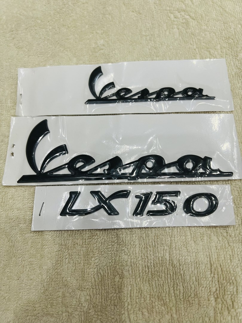 Bộ tem decal dán xe máy Vespa Lx 150 Lx150 màu đen zin thái siêu đẹp