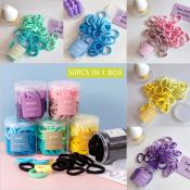 50 in 1 Set High Elastic Colorful Rubber Band Korean Style Hair Rope Hair Tie For Woman