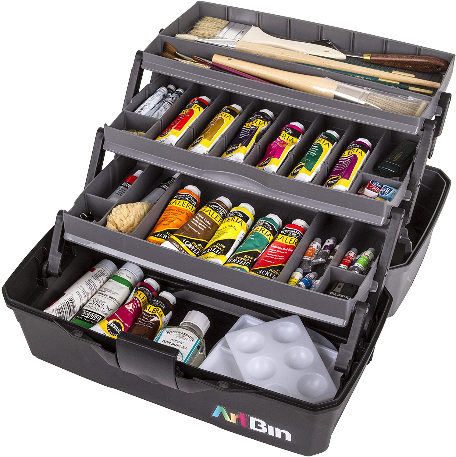 ArtBin 6934AB Satchel with Marker Tray, Art & Craft Organizer, 1 Plastic  Storage Case, Clear, Semi, 0 Semi Satchel with Marker Tray