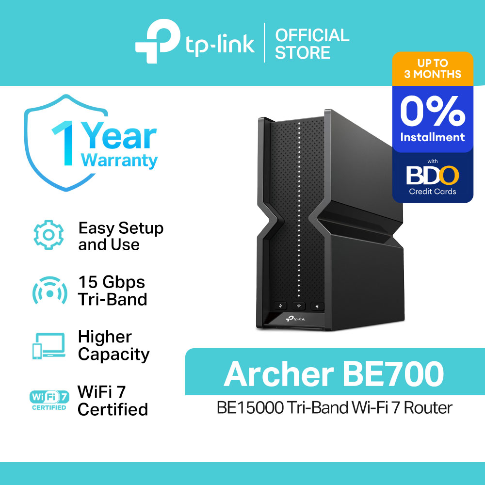 TP-Link Official Store / Archer BE700 BE15000 / Blazing-Fast 15 Gbps Tri-Band WiFi 7 Wireless WiFi Modem Extension Extender Long Range Repeater Router