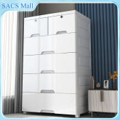 Sacs 50CM Durabox Cabinet 3-7 layer Plastic drawer cabinet With Wheels drawer with lock Cabinet Locker