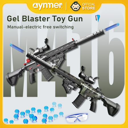 Aug M416 Gel Ball Blaster Toy Gun Outdoor Game Manual and Full Auto Two Modes Usb Charging CS Fighting Outdoor Game