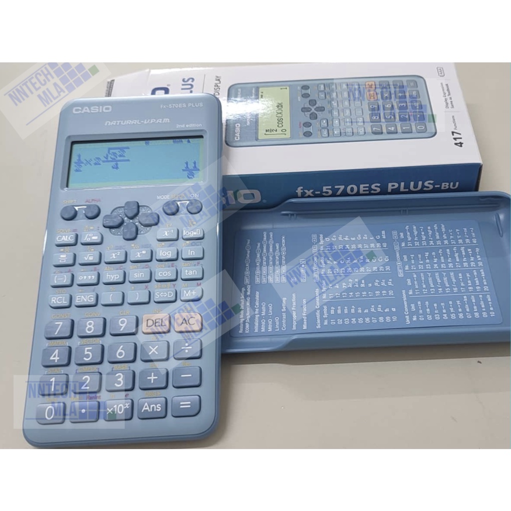 ♘♕CASIO FX570ES PLUS 2ND EDITION BLUE COLOR 12 MONTHS WARRANTY free CASE  free Activity Booklet