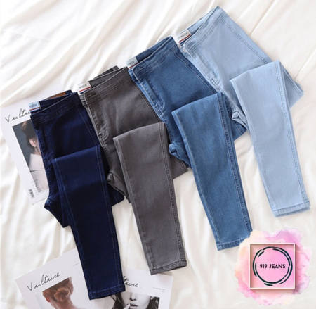 Korean Fashion High Waist Skinny Jeans for Women