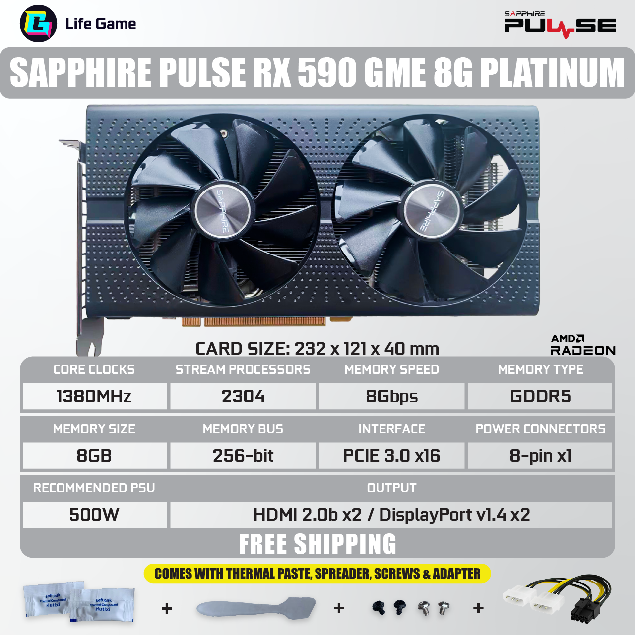 Sapphire pulse radeon hot sale rx 590 8gb