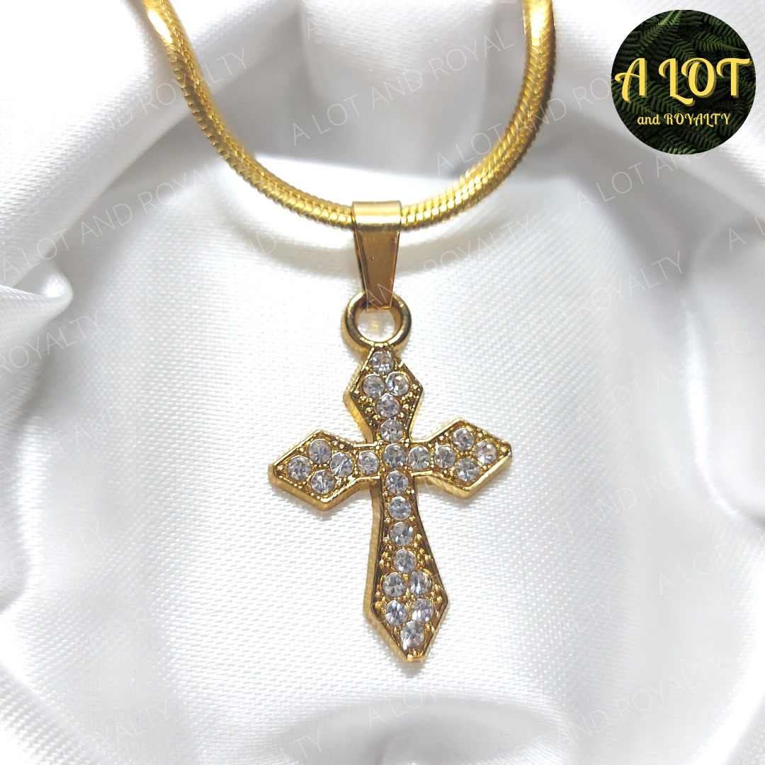 Amazon.com: 24K Gold Plated Russian Orthodox Christian Cross Pendant with  19.6