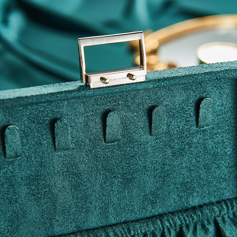 3layers Green Stud Jewelry Organizer Ring Necklace Makeup Holder Cases