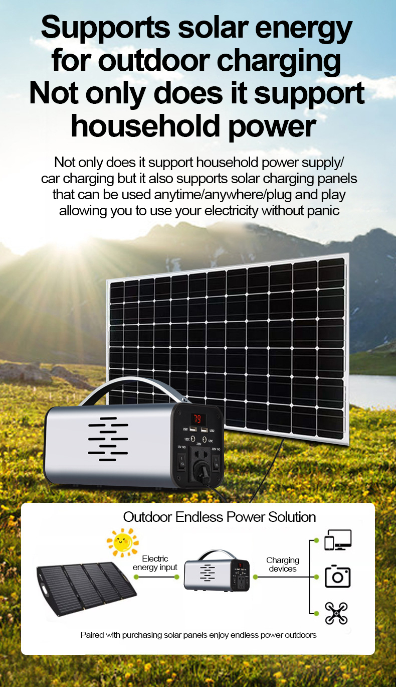 UPEOR Solar Power Generator-Portable Power Station-8000mAh Solar Power  Generator with Solar Panel,MP3&FM Radio,Bluetooth,3 Sets LED Lights,Home  Outdoor Solar Generator for Camping Emergency(Red) 