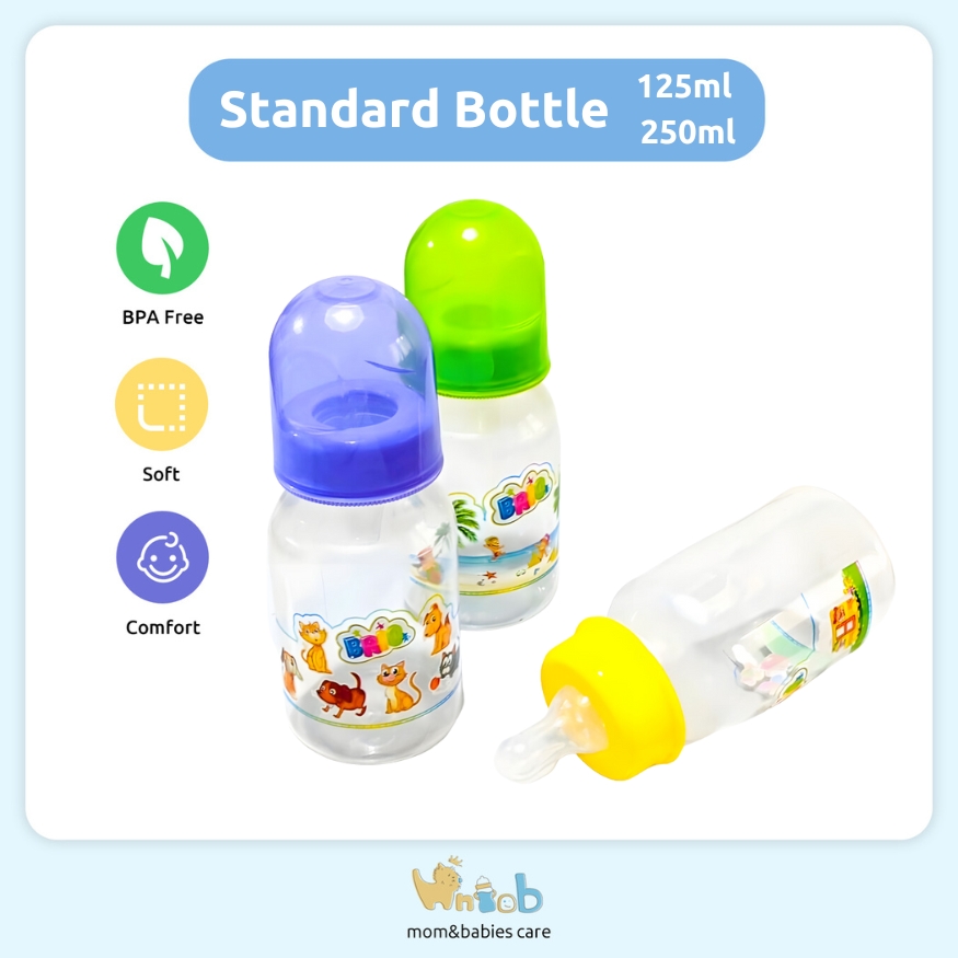 HNTOB Baby Feeding Bottle - 250ml/125ml with Separate Nipple