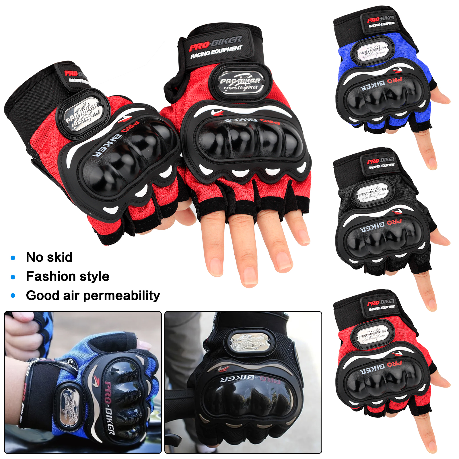 pro biker gloves blue
