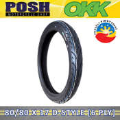 80/80 X 17 OKK Motorcycle Tire      - Tube Type