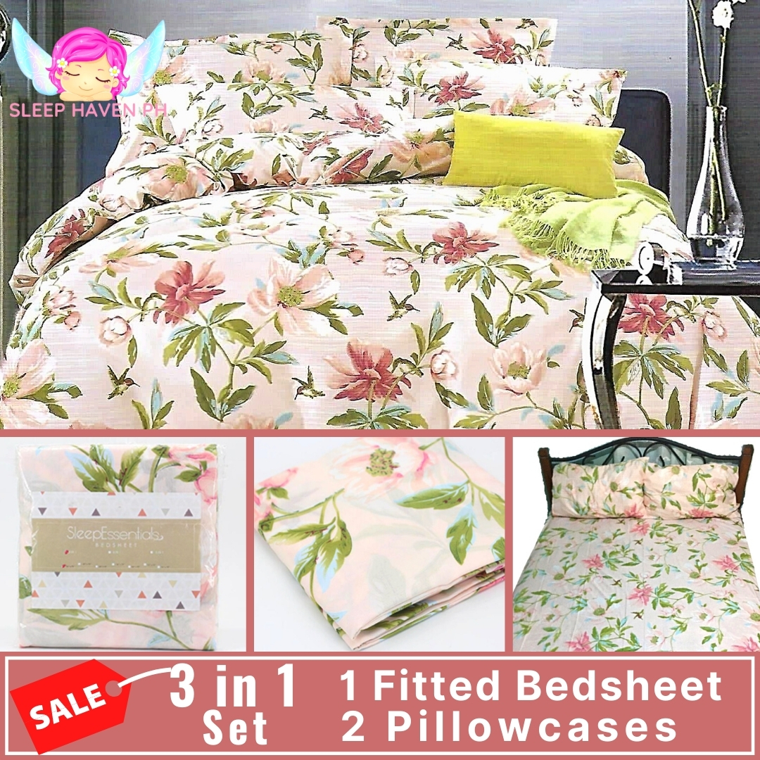Sleep Haven PH 3 in 1 Bed Sheet (1 Fitted Sheet & FREE 2 Pillow Cases
